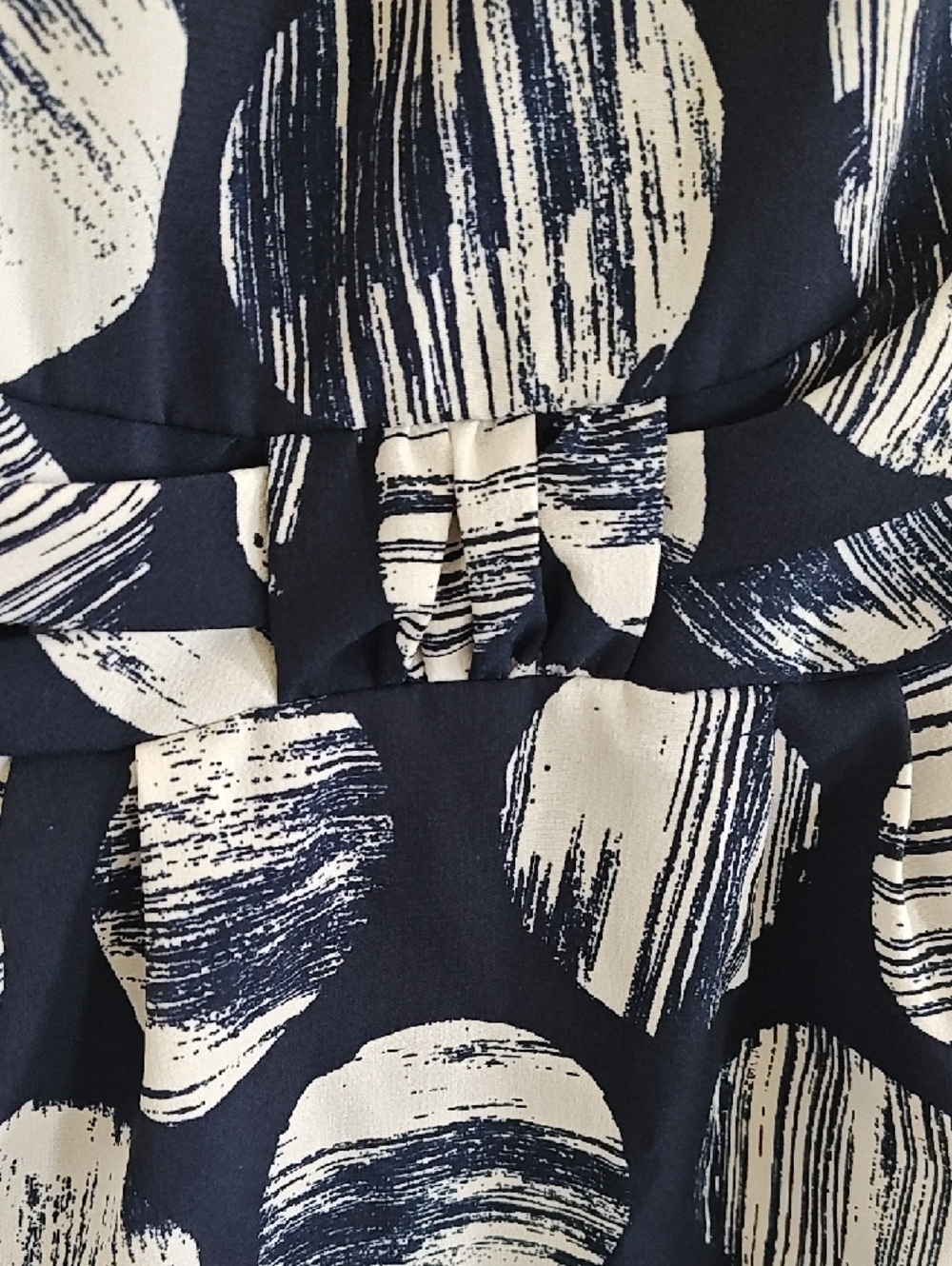 George Navy and White Sleeveless Midi Dress with Circular Print Size 4 Lined - Picture 5 of 9